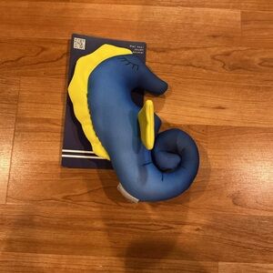 Nautica Blue and Yellow Seahorse Dog Toy